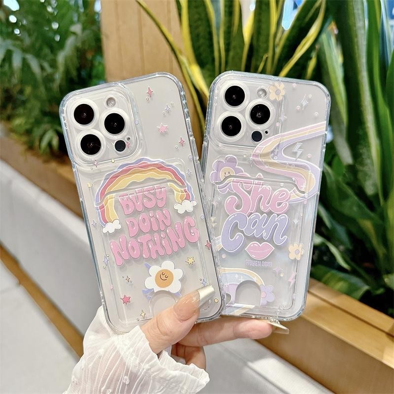 Insสวยสายรุ้งสีข้อความกรณีกันกระแทกเคสโทรศัพท์oppo Reno 10 11 PRO 11F 4 4G 5 6 7 8 9 5F 5Z 6Z 7Z 8T 5G Reno6Z Reno7Z Reno8Z Reno8Z Reno8T 5Gกรณี