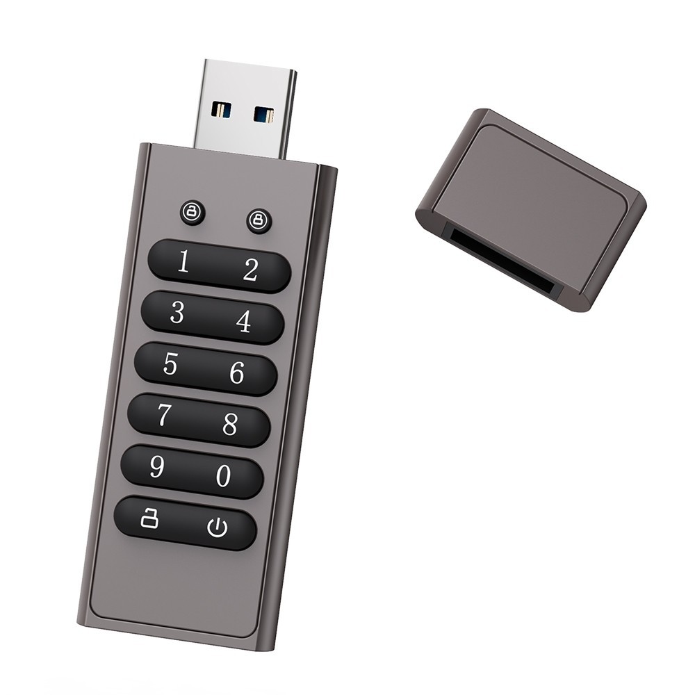 128gb 256-bit เข้ารหัส USB ไดรฟ์รหัสผ่านแฟลชไดรฟ์ที่ปลอดภัย USB3.0 U Disk รองรับรีเซ็ต/เช็ด/ฟังก์ชั่นล็อคอัตโนมัติ