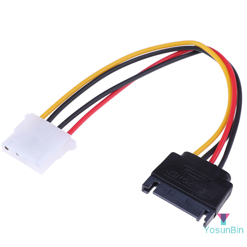 YosunBin] SATA TO IDE Power Cable 15 Pin SATA Male to Molex IDE 4 Pin Female Cable Adapter ใหม่