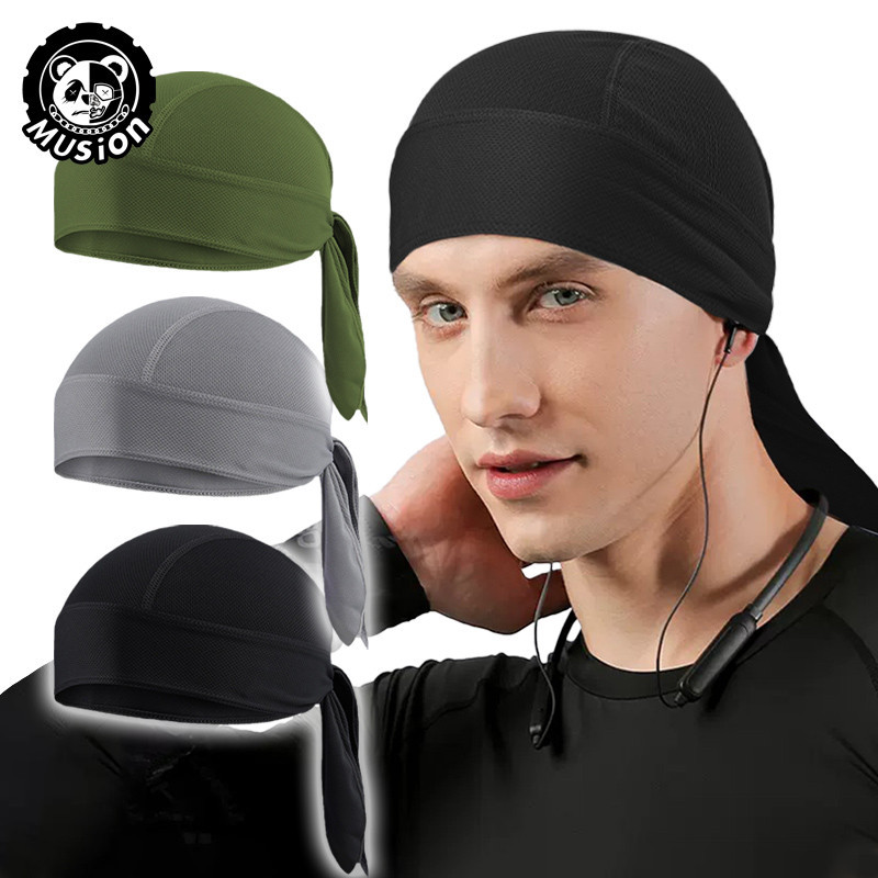 Musion Durag ผู้ชาย ผู้หญิง ขี่จักรยาน โจรสลัด ผ้าพันคอจักรยาน หมวกกีฬากลางแจ้ง หมวกขี่จักรยาน ผ้าคาดศีรษะ