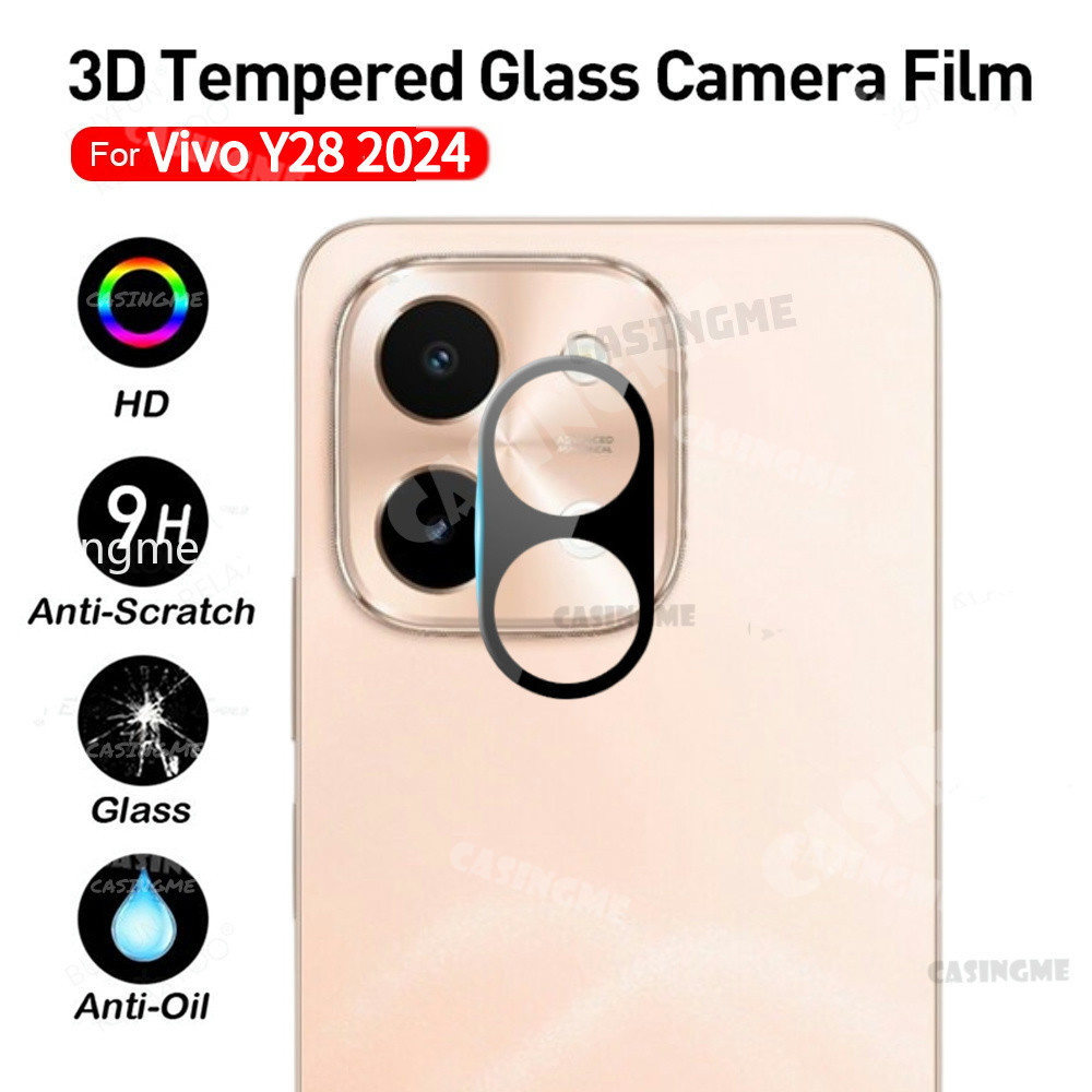Vivo Y28 2024 Full Coverage 3Dเลนส์กล้องสําหรับVivo Y28 4G VivoY28 28Y Y 28 Y18 4G Y38 5G 2024 กล้องป้องกันฟิล์มกระจกนิรภัยคลุมทั้งหมดเลนส์กล้องกระจกป้องกัน