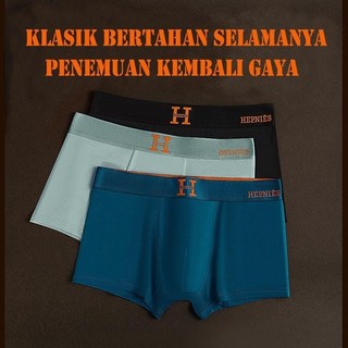 HEPNIES Pakaian dalam pria Katun  teknologi magnet sensitif suhu modal bernapas olahraga celana boxer sederhana 3PCS Pendek
