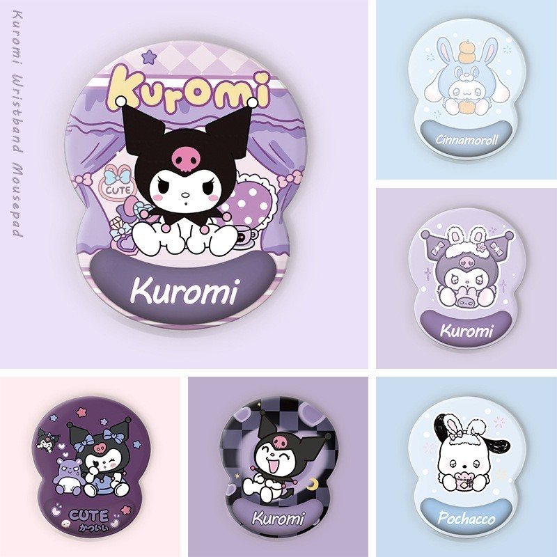 Sanrio การ์ตูนแผ่นรองเมาส์ฟองน้ํานุ่ม 3D Wrist Rest Pad Kuromi Cinnamoroll Melody ซิลิคอนสําหรับคอมพิวเตอร์สํานักงานลื่น Gaming Mouse Pad