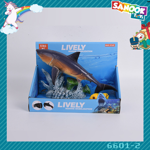 KOJIThailand TOYS ของเล่นโมเดลปลาฉลาม 6601-2 ขนาด 24x10.5x18 ซม.  ปังสุดๆ