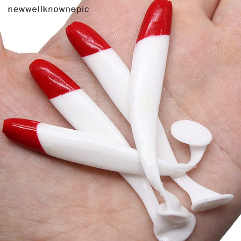 Newwellknownepic 5pcs ซิลิโคนประดิษฐ์หนอนเหยื่ออ่อน Wobblers Bass ปลาคาร์พบินตกปลา Lure TH