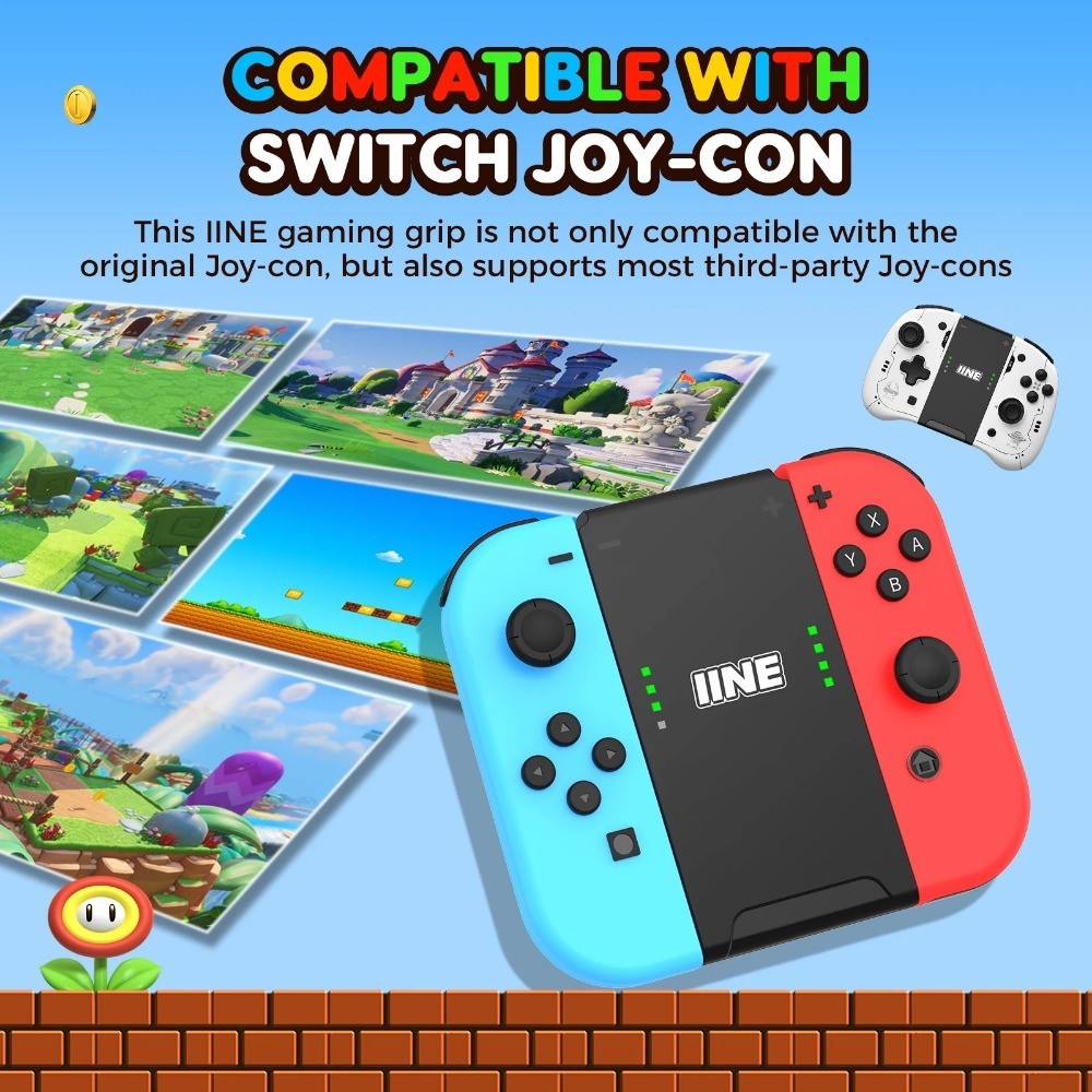Iine ไม่มีฟังก์ชั่นชาร์จ Gaming Grip ด้ามจับขนาดเล็กและพกพาเข้ากันได้กับ Nintendo Switch & Switch Oled Joycon สําหรับ IINE Joypad