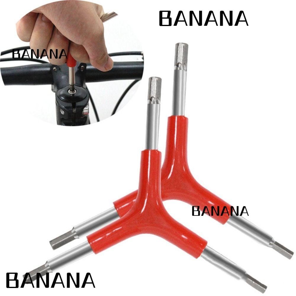 Banana1 ประแจหกเหลี่ยมด้านใน, ประแจหกเหลี่ยม 3 ทาง 4/5/6 มม., เครื่องมือซ่อมแซมเหล็กทนต่อการสึกหรอแบบพกพาประแจรูปตัว Y สําหรับกลางแจ้ง