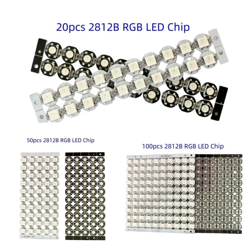 20/50/100pcs DC5V WS2812B LED ลูกปัดแอดเดรส WS2811IC RGB 2812B LED ฮีทซิงค์บอร์ด SMD 5050 RGB ชิป LED ในตัว