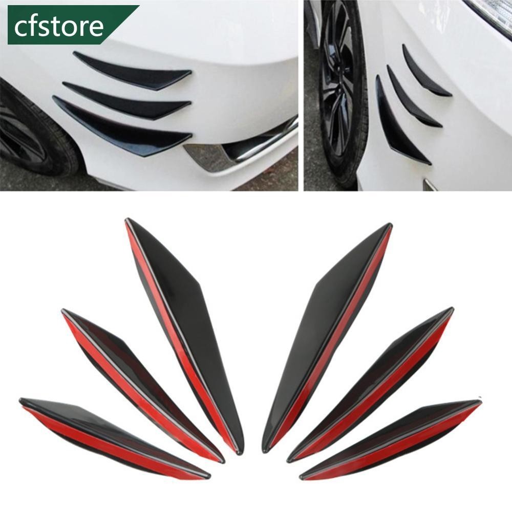 Cfstore 4/6 ชิ้นรถกันชนหน้า Lip ตกแต่ง Diffuser Shunt Fin Body สปอยเลอร์ Canard Universal Auto ดัดแปลง Canard ชิ้นส่วนภายนอก X1Z8