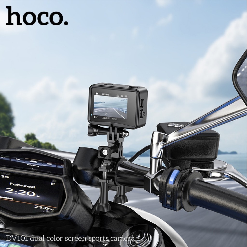 HOCO รุ่น DV101 กล้องแอคชั่น หน้าจอคู่ กล้องกันน้ำลึก 30M เลนส์ไวด์ 150 องศา 4K 2160P / 30fps
