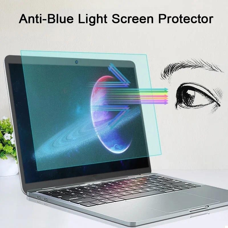ป้องกันแสงสีฟ้าป้องกันหน้าจอสําหรับแล็ปท็อป 14 15.6 17 15 16 Macbook Air Pro 13 M1 M2 M3 ฟิล์มป้องกันแสงสะท้อน/แสงสะท้อน