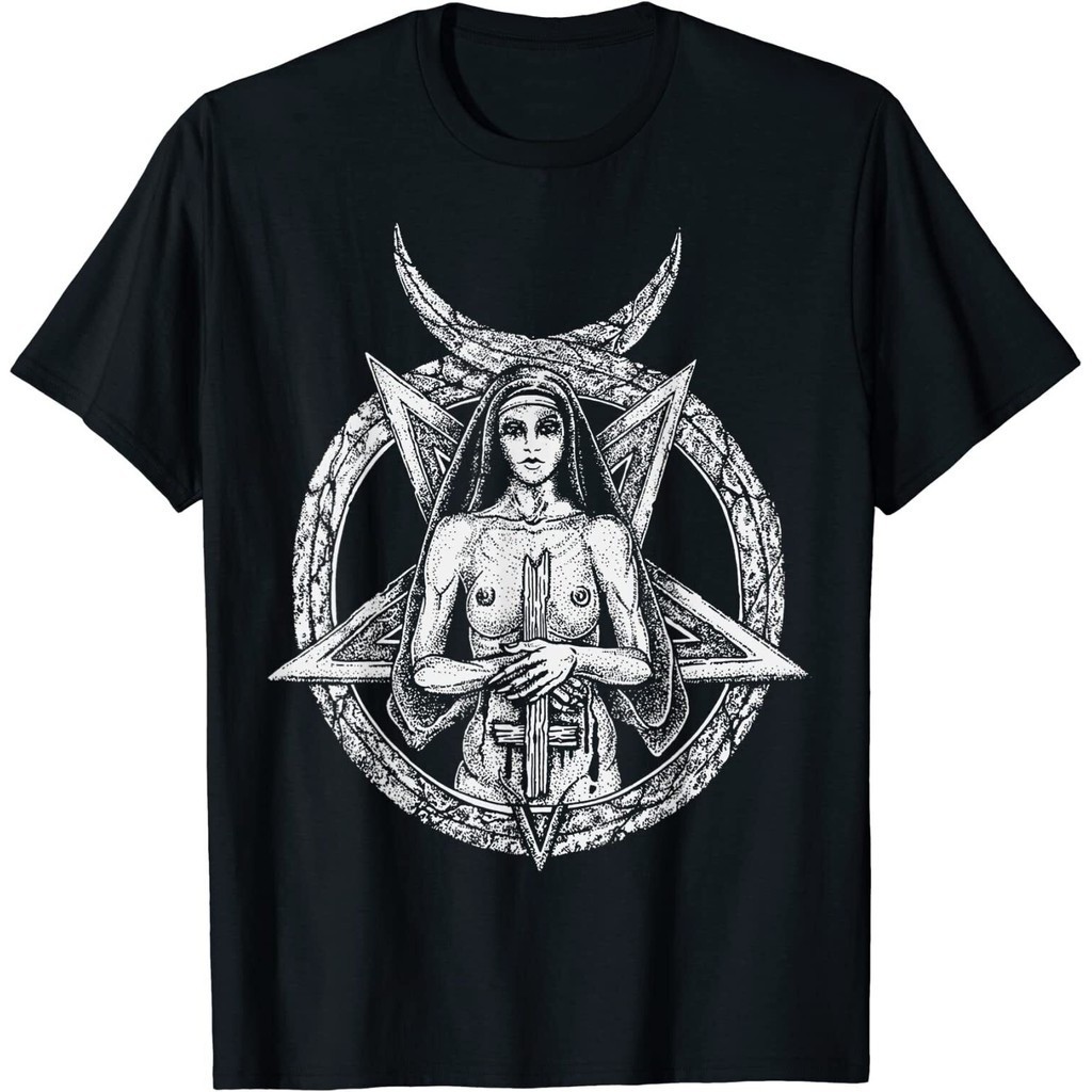 New Gothic Unholy The Satanics Nun Cool Tee Shirt