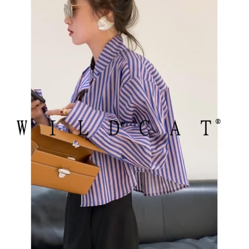 สีม่วงโปโลปกลายเสื้อสั้นผู้หญิงฤดูร้อนครีมกันแดดเสื้อฝรั่งเศสที่ไม่ซ้ํากันซูเปอร์ที่สวยงามด้านบน
