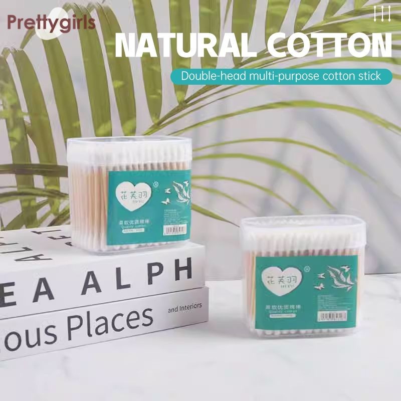 PY.th สำลีก้าน 200ชิ้น วัสดุ ก้านไม้ สำลี ใช้ปั่นหู ใช้สำหรับบาดแผล สะอาดปลอดภัย