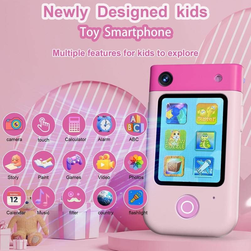 Kids Puzzle สมาร์ทโฟนการศึกษาปฐมวัย 180 พลิกก่อนและหลังยิงกล้องเด็ก 4800W ของขวัญสําหรับเด็กแบบโต้ตอบ