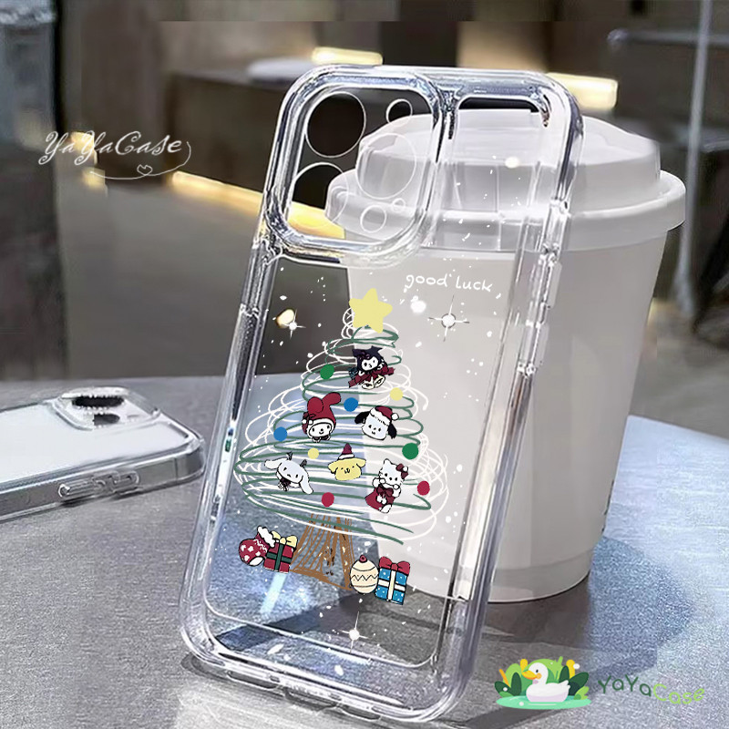 สำหรับ iPhone11 13 CASE FOR เคสไอโฟน15 14 12 Pro Max 15 14 7 8 Plus X XR XS MAX ต้นไม้การ์ตูนรุ่นสไตล์ โปร่งใส อวกาศเคส
