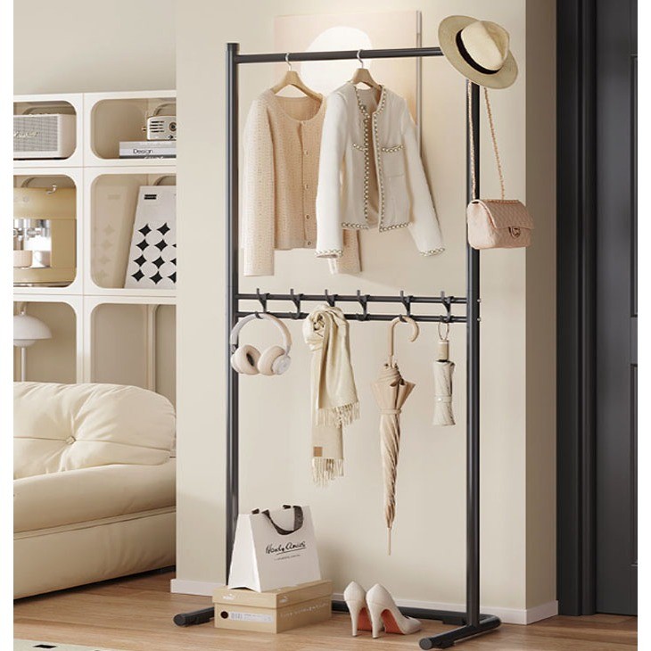 Yifeng Fur ราวแขวนเสื้อ ราวตากผ้า โครงเหล็กพร้อมที่แขวนหมวก แขวนกระเป๋า C053 🚀🚀🚀