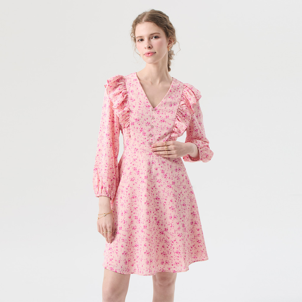 EP ชุดเดรสสั้น ผู้หญิง สีชมพู | Short Dress | 00947