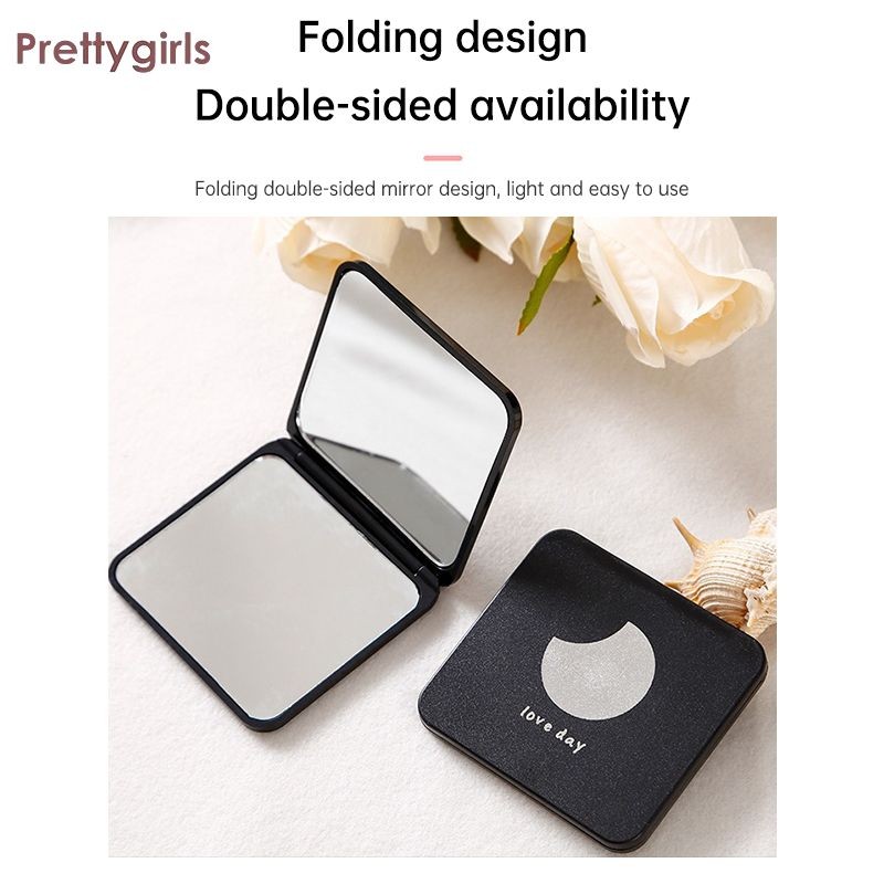 PY.thกระจกเรียบง่ายความละเอียดสูงกระจกพับสองด้าน Ins กระจกแต่งหน้าแบบพกพา-PY - รูปที่ 2