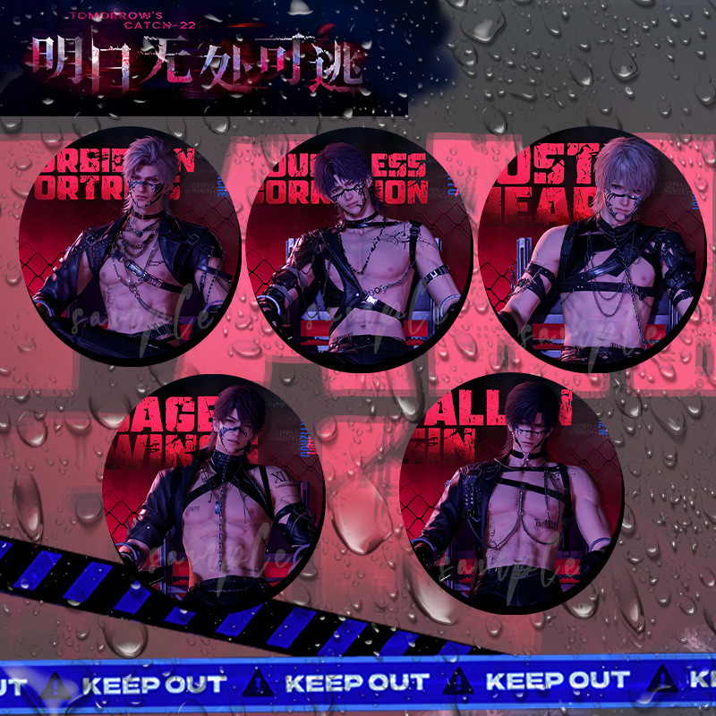 Love and Deepspace Tomorrows Catch 75MM Double Flash Big Badge Xavier Zayne Game Merch Tinplate Pin เข็มกลัด