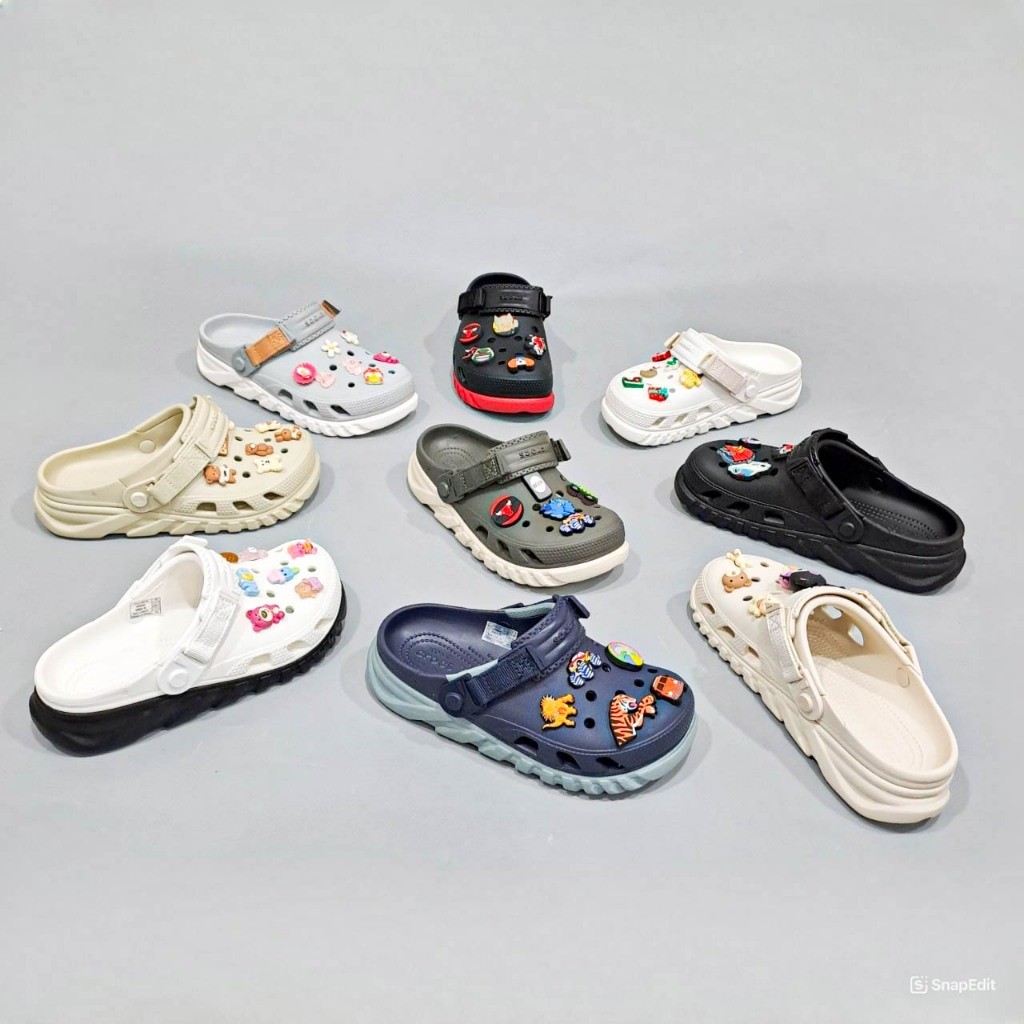 Duet max 2 clogs รองเท้าแตะ unisex พร้อมสติ๊กเกอร์ jibbitz 10 ชิ้น คุณภาพสูง Duet max ii รองเท้าแตะส