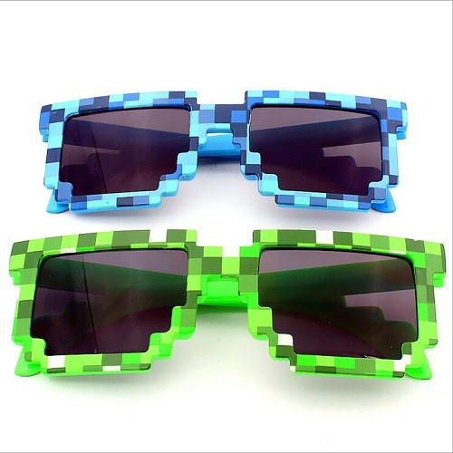 Minecraft Merchandise Creeper Glasses Cool Little Black Square แว่นกันแดด JJ Monster แว่นกันแดด