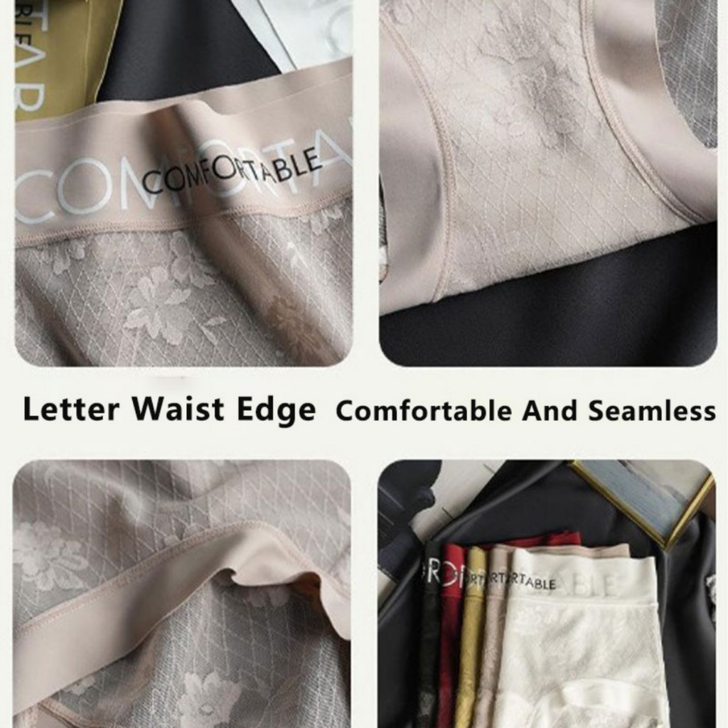 Zxyouping ผ้าไหมน้ําแข็งเซ็กซี่ระบายอากาศกางเกงชั้นในลูกไม้โปร่งใส,กางเกงลูกไม้ไร้รอยต่อ,กางเกงต้านเชื้อแบคทีเรีย,กางเกงเอวกลางชุดชั้นในขนา - รูปที่ 5