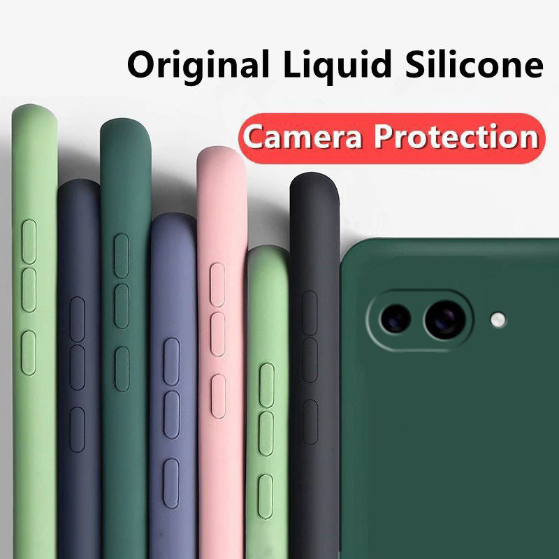 ซิลิโคนเหลว Matte Soft Case สําหรับ Google Pixel 9A Candy สีกล้องเลนส์ป้องกันสําหรับ Google Pixel 9A