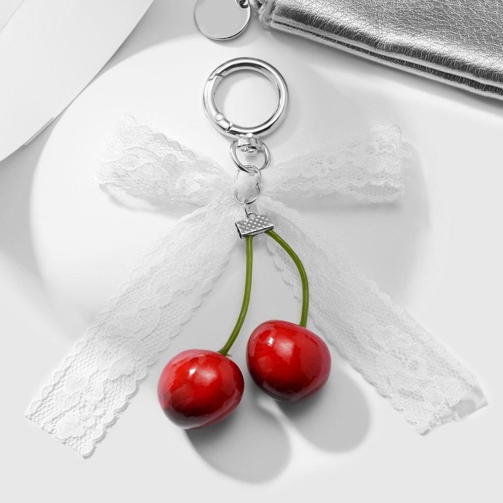 (มีส่งด่วน) tokyosellected(T2308) พวงกุญแจ-เชอร์รี่โบว์ ที่ห้อยกระเป๋า+ห้อยมือถือ - รูปที่ 2