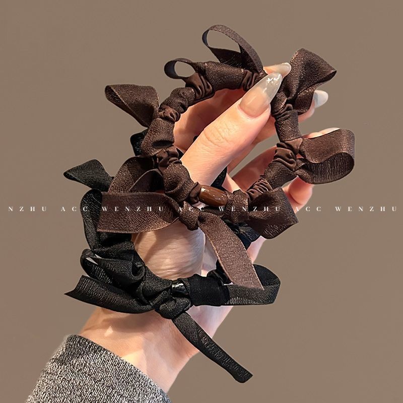 Simple Bow Hair Tie Ball Head ยางรัดผมหางม้ายืดหยุ่นสูง
