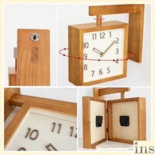 🔥HOT SALE 🔥ใหม่ญี่ปุ่นวินเทจไม้เนื้อแข็งสองด้านไม้นาฬิกาแขวน…