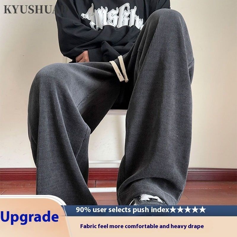 KYUSHUAD คิวชวด ใหม่ผู้ชายเกาหลีย้อนยุคลําลองระดับไฮเอนด์ออกแบบผ้าลูกฟูกสําหรับวัยรุ่นและคู่รักกางเก