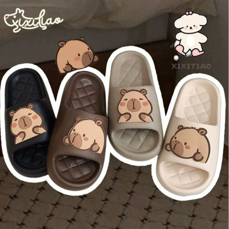 Xixitiao รองเท้าแตะ   ใส่สบาย  ลวดลาย   รองเท้า   ลายการ์ตูน  ป้องกันการลื่น  น่าสนใจ ผู้ชาย  น่ารัก   ลายหมี  การ์ตูน ผู้หญิง