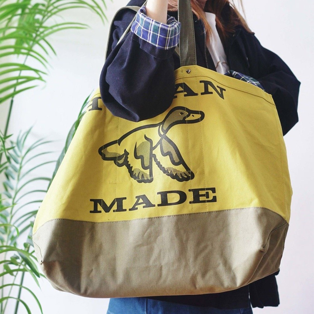 HUMAN MADE HUNTING TOTE BAG ขนาดใหญ่สีเหลือง