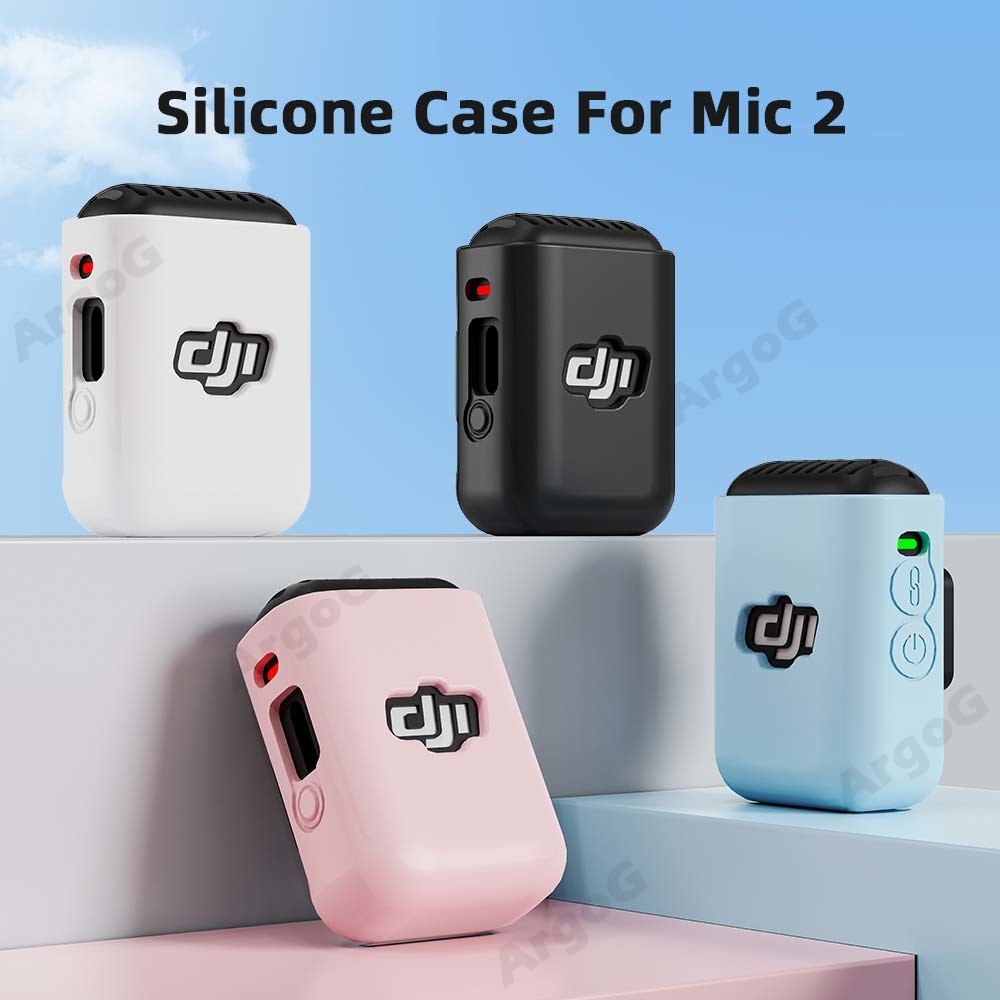 เคสป้องกันซิลิโคน ArgoG สําหรับเครื่องส่งสัญญาณ DJI Mic 2 - อุปกรณ์เสริมพ็อกเก็ต 3 นุ่ม ทนทาน และแม่