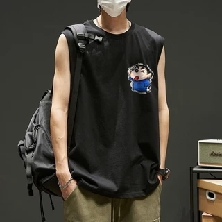 NEW เสื้อแขนกุดผู้ชาย สกรีนลายชินจัง หน้า-หลัง OP-1062
