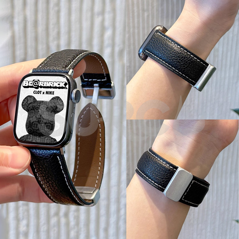 20 มม.22 มม.แม่เหล็กพับหัวเข็มขัดสายหนังแท้สําหรับ Redmi Watch 5 4 5active 5lite สําหรับ smart Watch