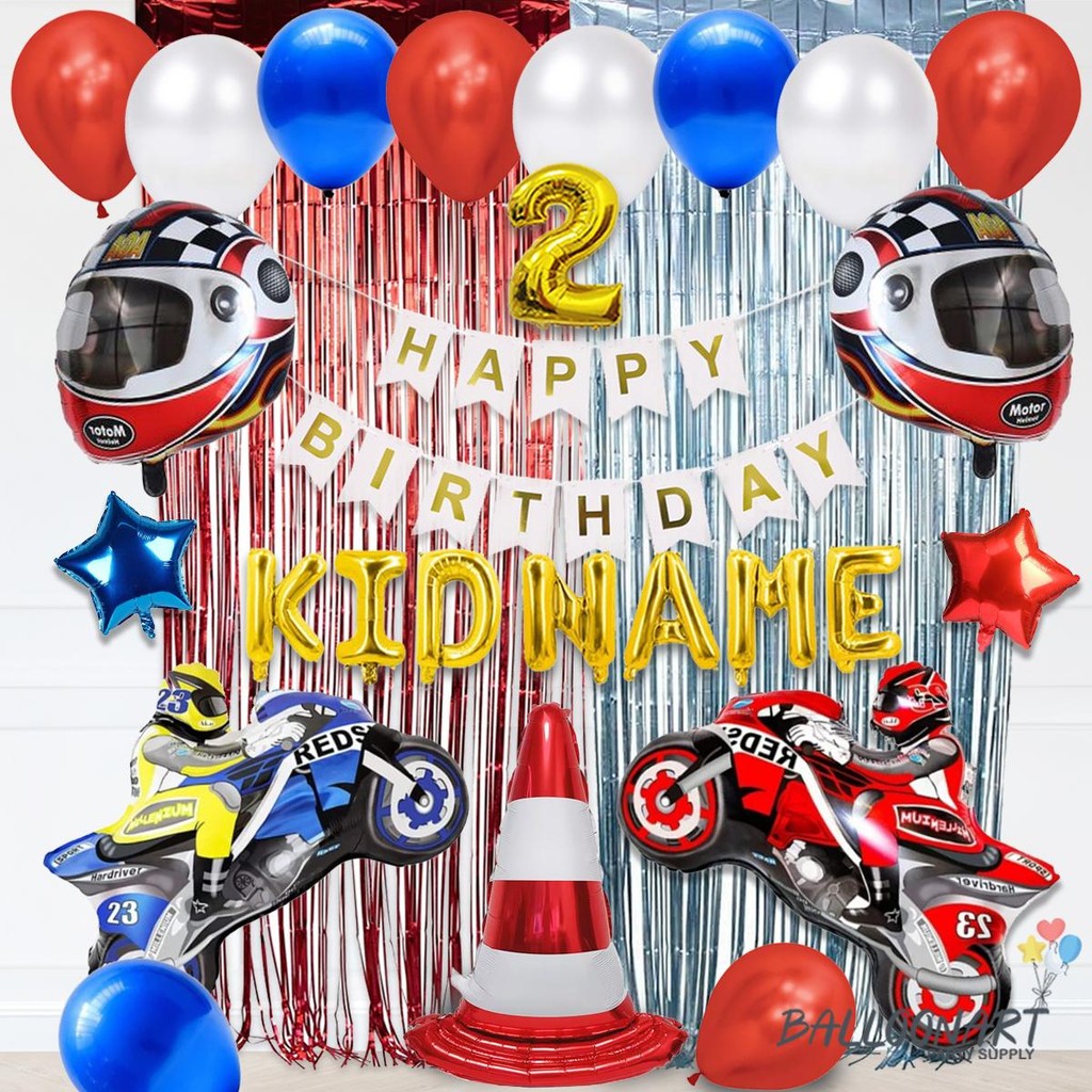 RACING SIMPLE DECORTATION SET/BIRTHDAY DECORATION/MOTORCYCLE BIKE FOIL BALLOON/BIRTHDAY/MOTOGP/RACING MOTORCYCLE