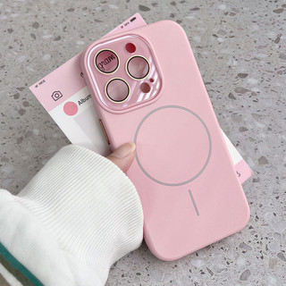 Premium Soft Casing Magnetic Matte Pink Silicone Case For iPhone 13 11 12 14 16 15 PRO MAX 15PLUS Black Titanium Color Cover