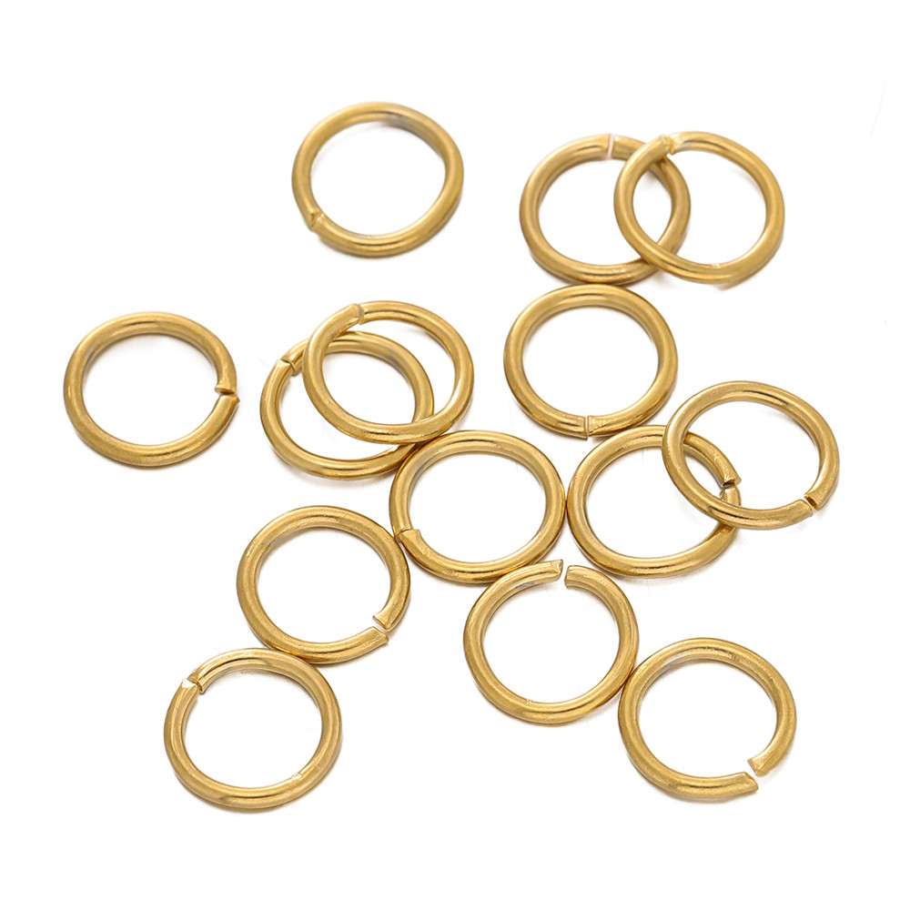 แหวนสแตนเลส304ชุบสูญญากาศ 20ชิ้น 3-10มม. แบบแบนเปิด สำหรับเครื่องประดับDIY