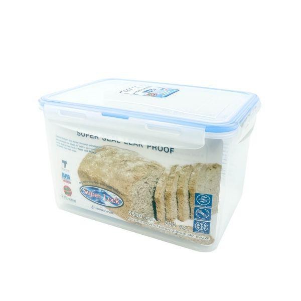 กล่องถนอมอาหารเกรดพรีเมี่ยม6126 ป้องกันเชื้อราและแบคทีเรีย เข้าไมโครเวฟได้ ความจุ 5500 ml.Super Lock