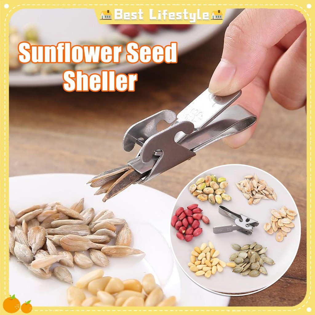 2 In 1 เครื่องปอกเปลือกเมล็ดทานตะวัน สแตนเลส Sheller Peeling เครื่องมืออเนกประสงค์กว้าง Jaws Pine Nut Peeler สําหรับ unhcxeth