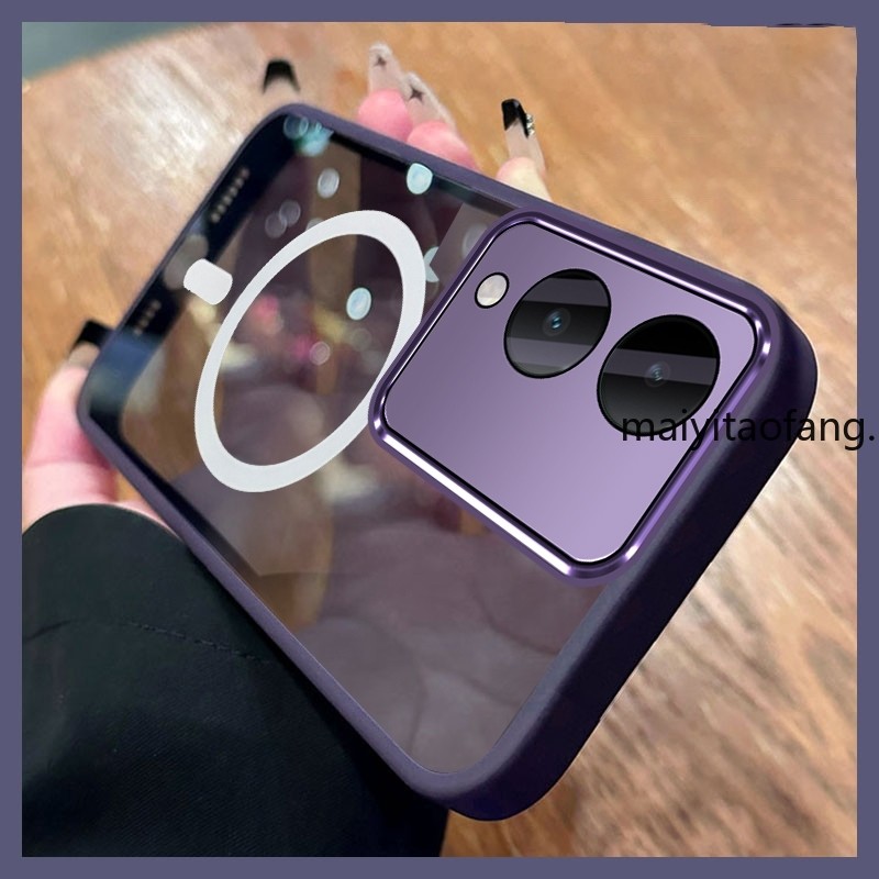 เคสสําหรับ VIVO Y17S 5G 2023 Softcase ซิลิโคนกันกระแทกการออกแบบใหม่ความงาม Lanyard กระจกแต่งหน้าพร้อมที่วาง SJSFDD05