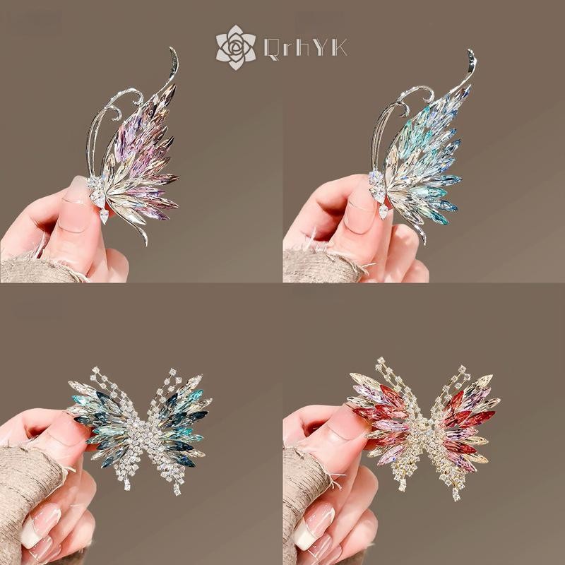 QrhYK หรูหราประณีตดอกไม้เข็มกลัดสําหรับผู้หญิงสาว Vintage Pins อเนกประสงค์เงา Corsage เสื้อผ้าอุปกรณ์เสริมของขวัญใหม่