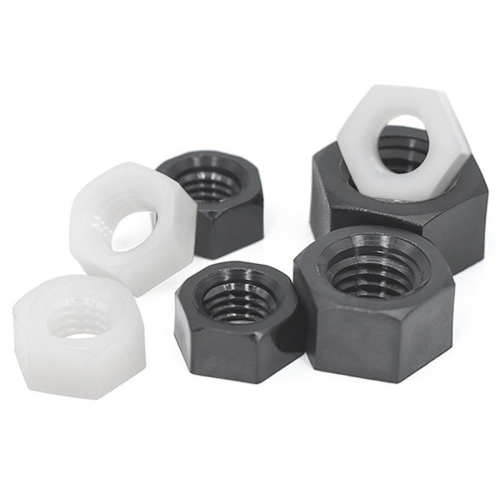 สีดํา/ขาว/ใส Nylon Hex Nut M2/M2.5-M20 Nylon Hex Nut Nut Nut