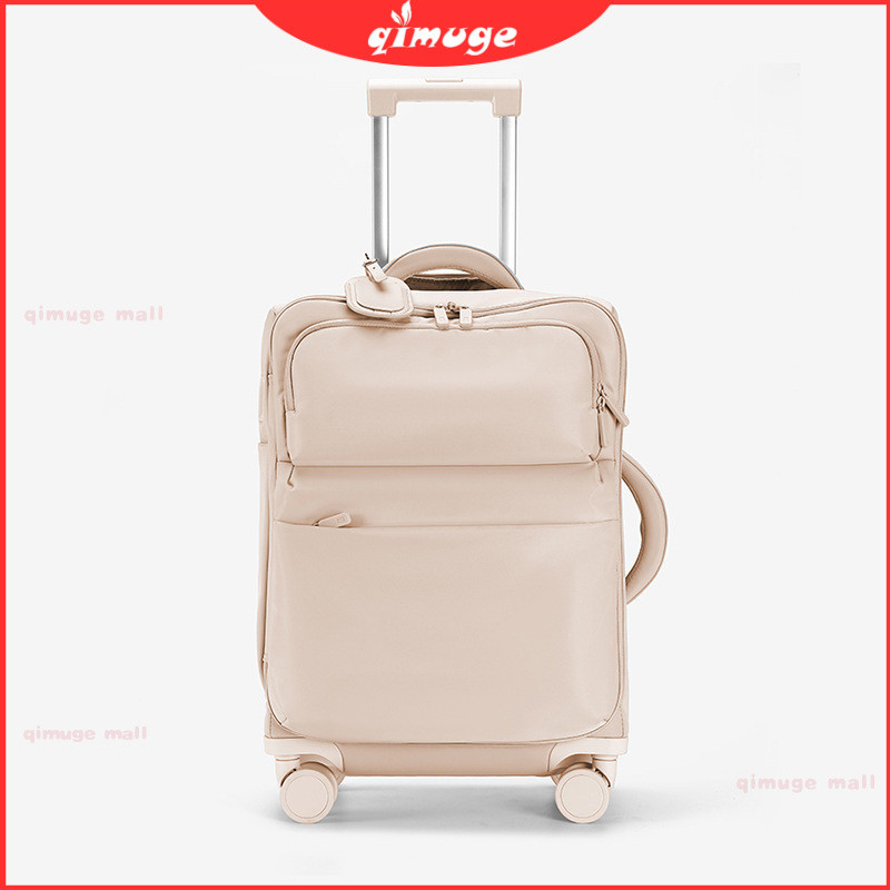 ชุดกระเป๋าเดินทางน้ำหนักเบาพิเศษ สีสดที่เข้ากัน ผิวด้านโปร่งใส ปกป้องหนา ผ้าใยไนลอนละเอียด กระเป๋าเดินทางที่เบาเป็นพิเศษ baggage luggage