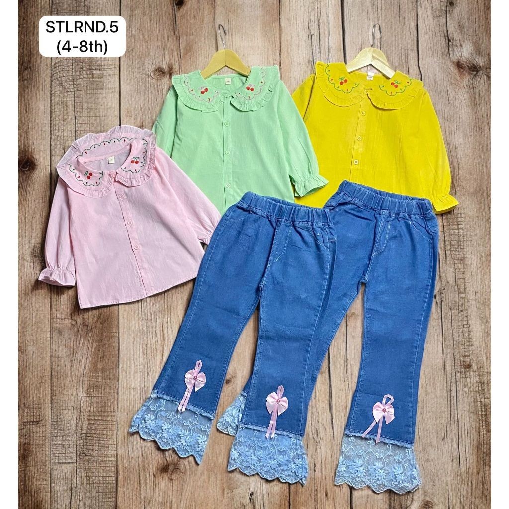 FLXING CHERRY EMBROIDERED GIRLS SUIT GW0754