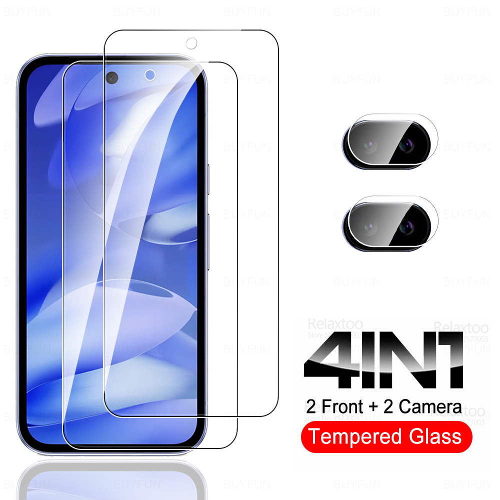 4in1 กระจกนิรภัยสําหรับ Google Pixel 9A ป้องกันหน้าจอ Google Pixel 9A 9 A Pixel9a 5G กล้องเลนส์ Prot