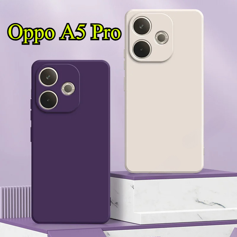 แฟชั่นสแควร์ซิลิโคนเหลวสําหรับOppo A5 Pro A3x A3 Pro A5 A5X A5i Pro A40 A40M 5G 2025 TPUกันกระแทกคู่