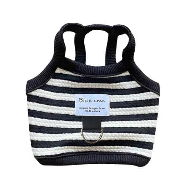 เสื้อผ้าสัตว์เลี้ยงสําหรับสุนัขและแมวพร้อมห่วงจูง - WholesaleTeddy Bear Striped Vest with INS Style สินค้ามาใหม่ thumbnail 6